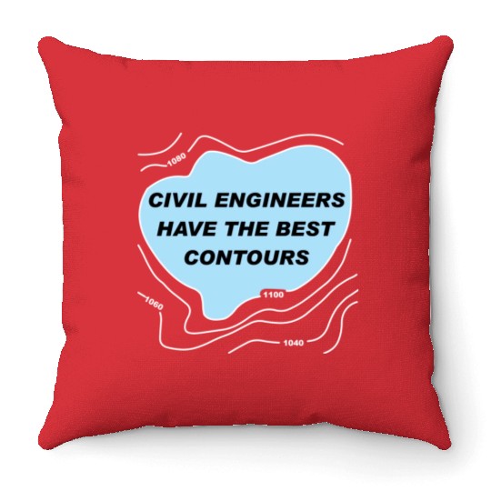 Civil Engineer Blue Contours White Lines green Throw Pillows