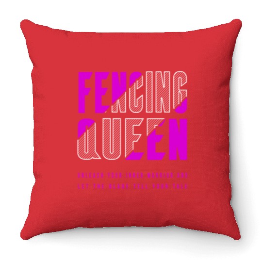 Fencing Queen Throw Pillows