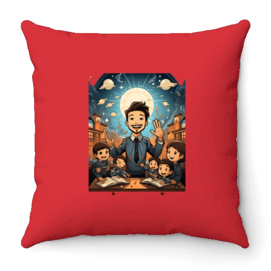 Back to School Pre-K Kindergarten Teacher Student Throw Pillows