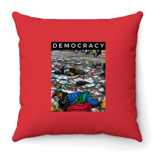 Forgotten Voices: The Democracy of the Streets Throw Pillows