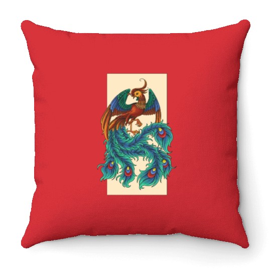 Design vector Illustration of Phoenix Throw Pillows