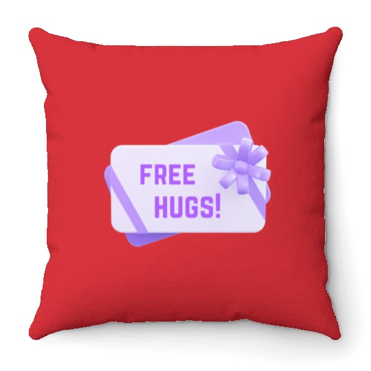 Free Free Hugs Gift Card funny Throw Pillows