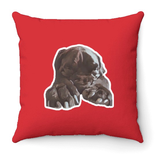 Cane corso in its natural sleeping environment Throw Pillows