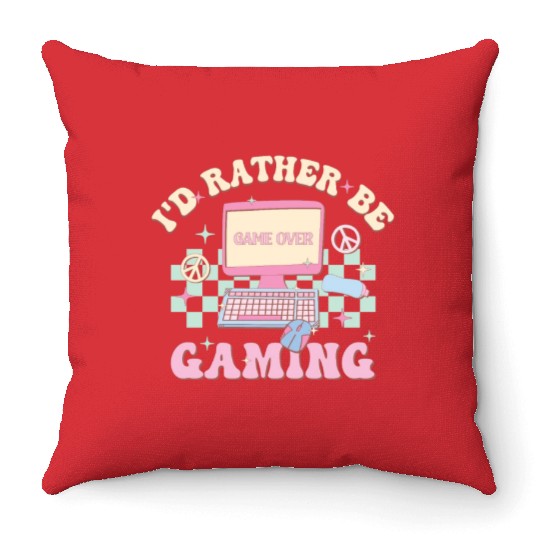 I'd Rather Be Gaming, Happy Game Day Throw Pillows