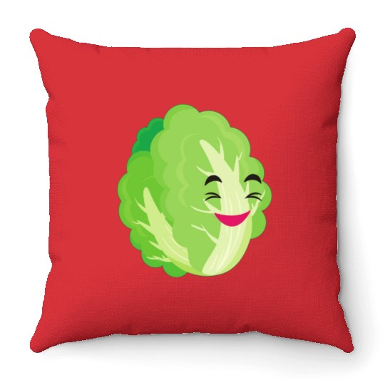 lettuce green Throw Pillows