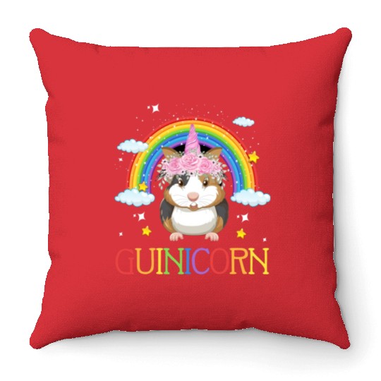 Vector guinicorn Throw Pillows for guinea pig lovers
