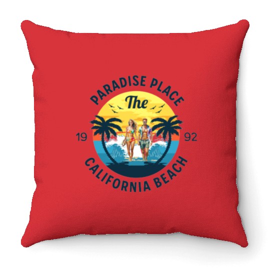 Paradise Place: California Beach Throw Pillows