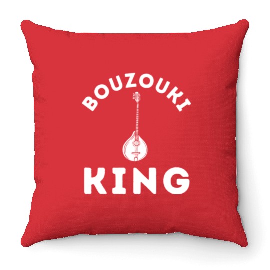 Irish Bouzouki Instrument Greek Throw Pillows