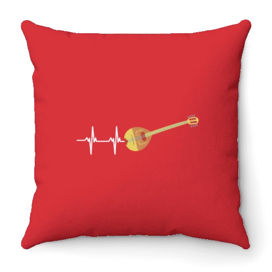Irish Bouzouki Instrument Greek Throw Pillows