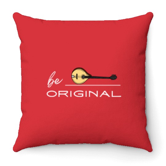 Irish Bouzouki Instrument Greek Throw Pillows