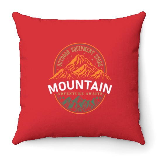 The mountains call hiking rock climbing Throw Pillows