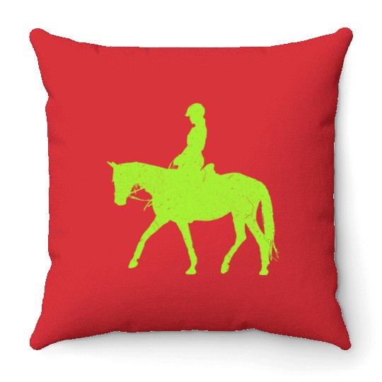 Equestrian Green Lizard Throw Pillows