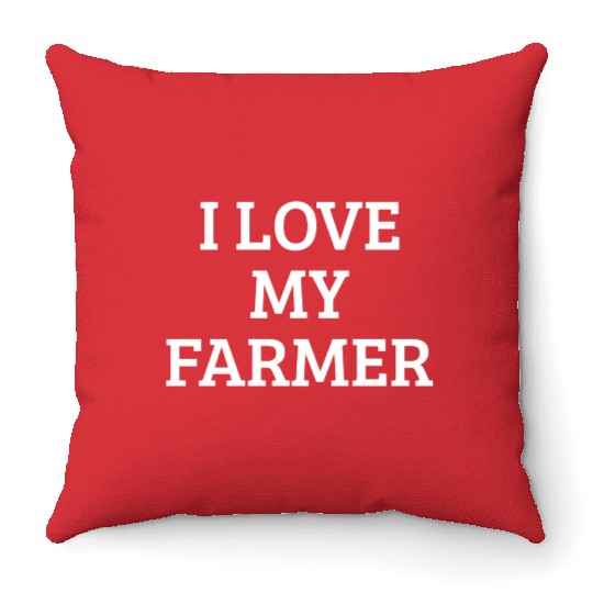 Farmer Farming 80s Throw Pillows