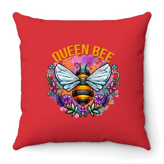 Queen Bee Gardening Throw Pillows
