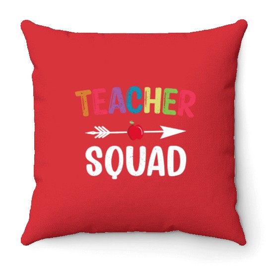 Teacher Squad School Teacher Day Throw Pillows