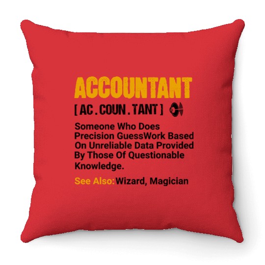 Accountant Definition Noun Accounting Major CPA Throw Pillows