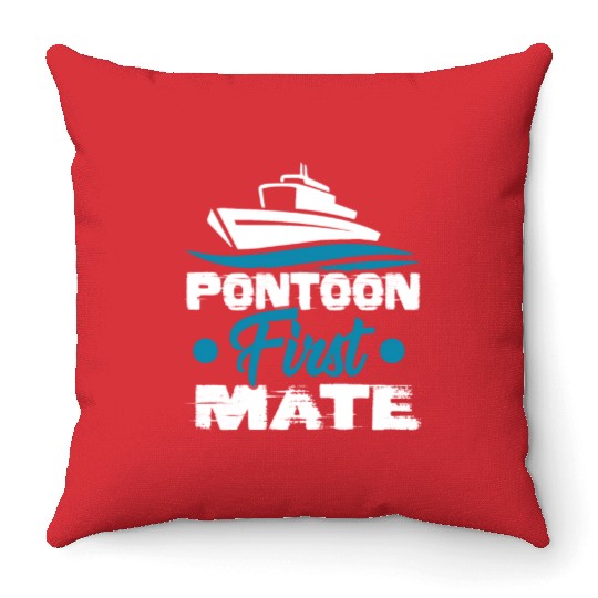 Pontoon Boat First Mate Captain Throw Pillows