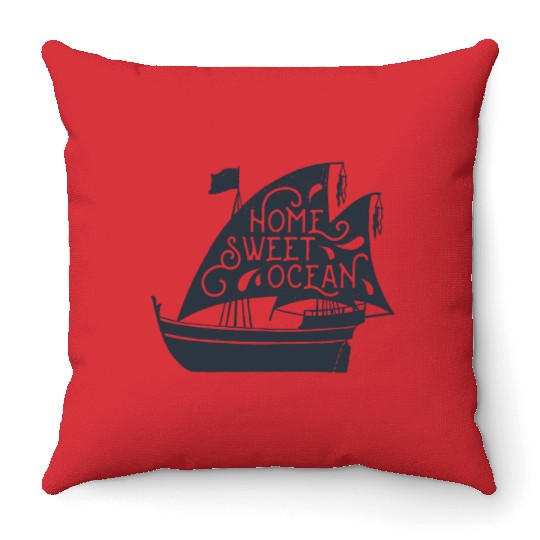 Home Sweet Ocean Throw Pillows