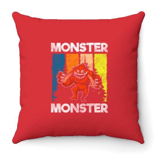 Monster Fright Character Monster Hunter Throw Pillows