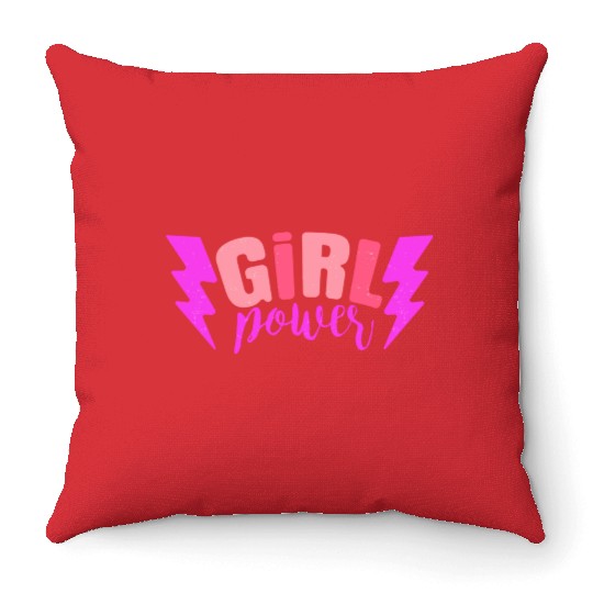 Preppy Room Decor Girl Power Quote With Lightning Throw Pillows