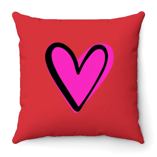 Pink Heart nature Throw Pillows