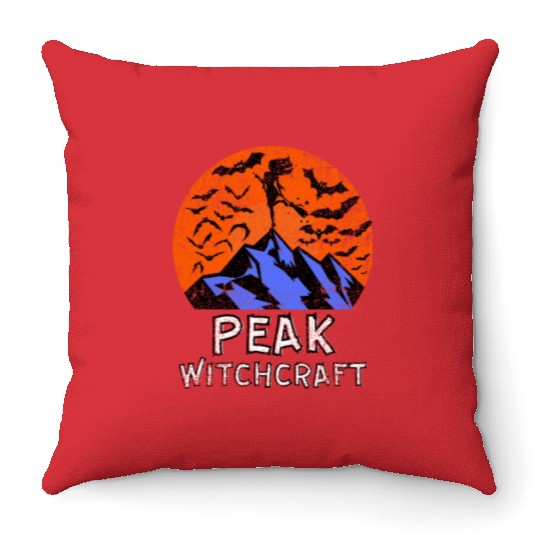 Peak Witchcraft Mountain Witch Throw Pillows