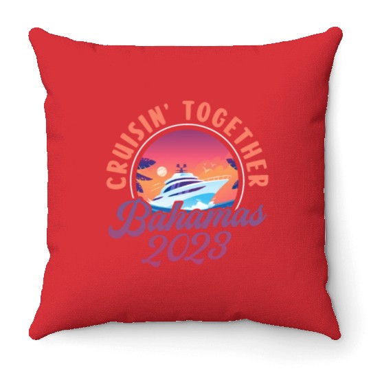 Cruisin Together Bahamas 2023 Throw Pillows