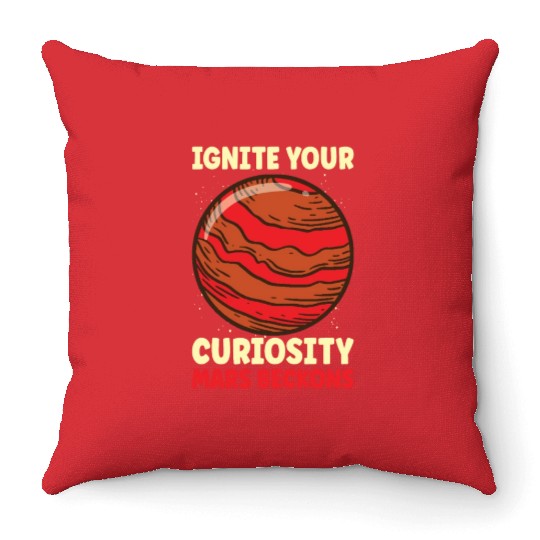 Mars Explore Astronaut Astronomy Solar System Throw Pillows