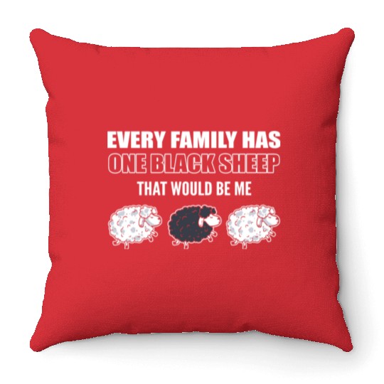 Family Black Sheep Shepherd Throw Pillows