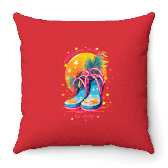 "Beach Bound Booties | "Christmas in July" Flip Throw Pillows
