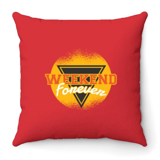 Retro Weekend Forever Throw Pillows