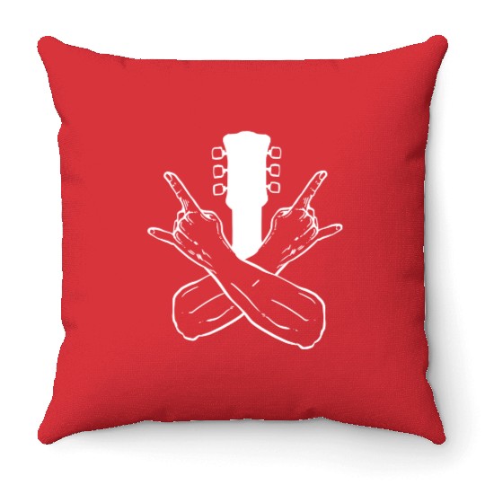 Rock Crossed Hand Orchestra Member Gift Throw Pillows