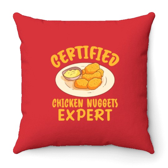 Certified Chicken Nuggets Expert Throw Pillows
