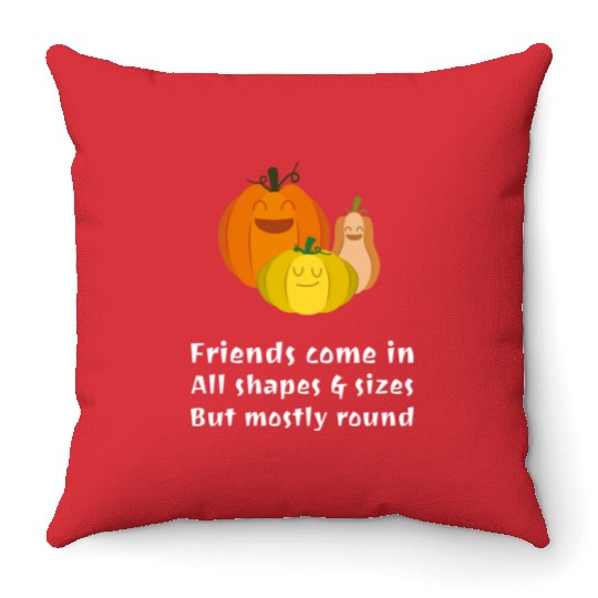 Halloween Vegetable Friends Throw Pillows