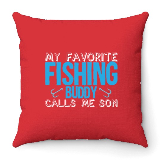 Fishing Son Angling Fisher Fisherman Throw Pillows