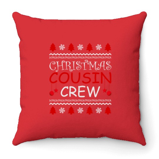 Matching Family Christmas Cousin Crew Throw Pillows