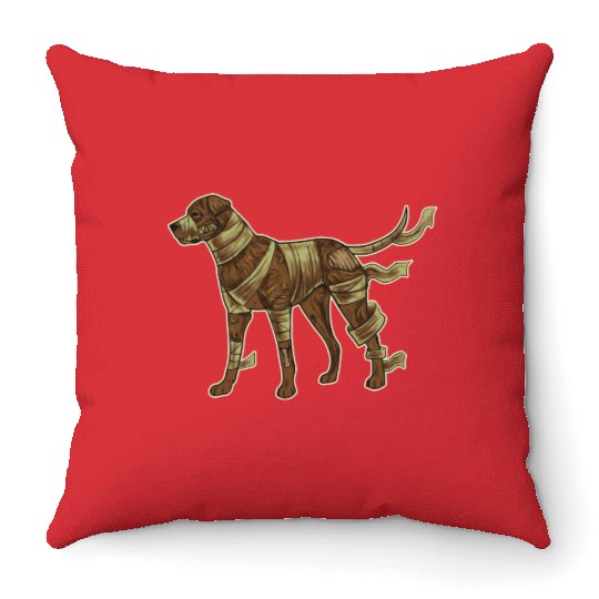 Funny Halloween Costume Mummy Boxer Dog Lover Throw Pillows