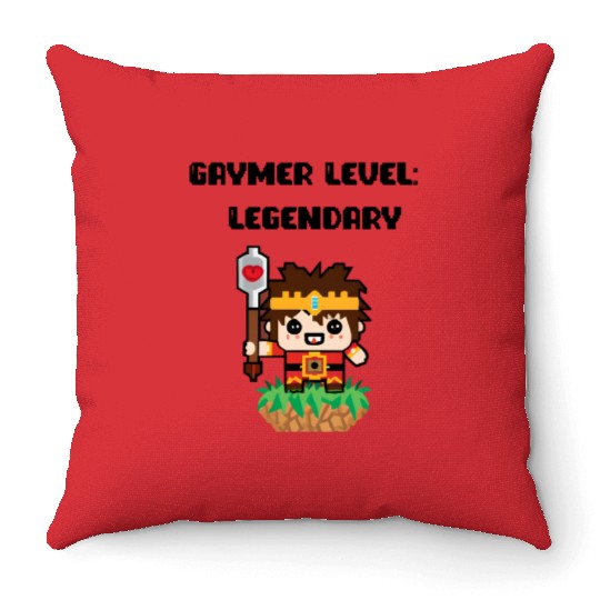 Gaymer Level Legendary Throw Pillows