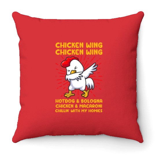 Chicken Wing Hotdog & Bologna & Macaroni Throw Pillows
