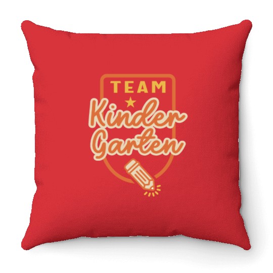 Team Kindergarten Teacher Student Back to School Throw Pillows