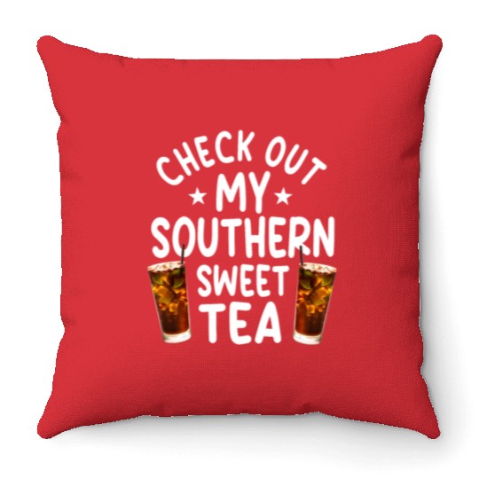 Southern Sweet Tea Outfit Throw Pillows