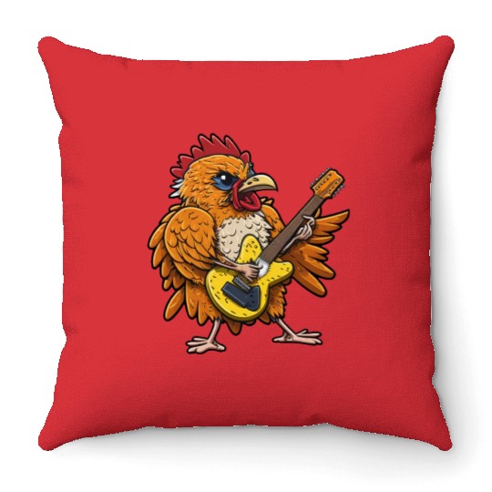 Groovy Cheese: Strumming to Cheesy Melodies Throw Pillows