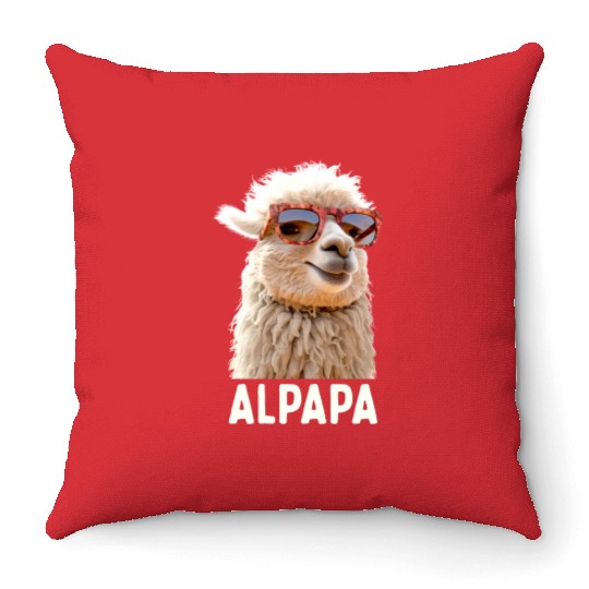 Alpaca Papa Alpapa Lama Dad Alpaca Fathers Day Throw Pillows