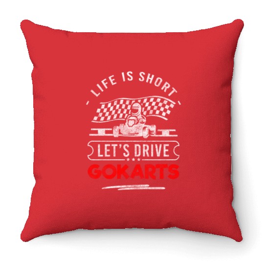 Kart Kart Driver Karting Winner Throw Pillows
