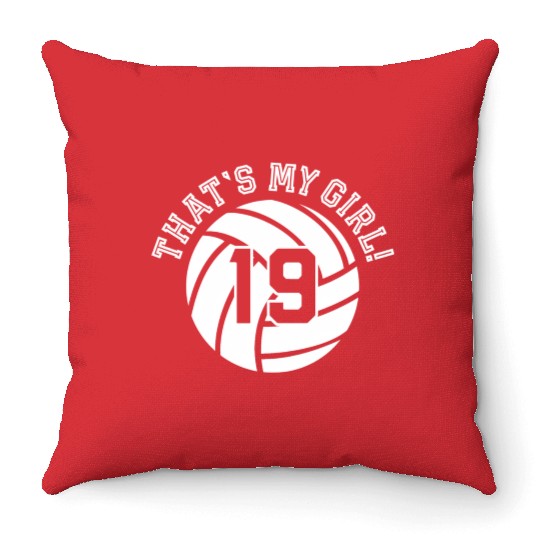 19 Volleyball Player That'S My Cheer Mom Dad Team Throw Pillows