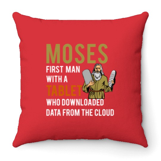 Jewish Passover Moses Tablet Data Cloud Computing Throw Pillows