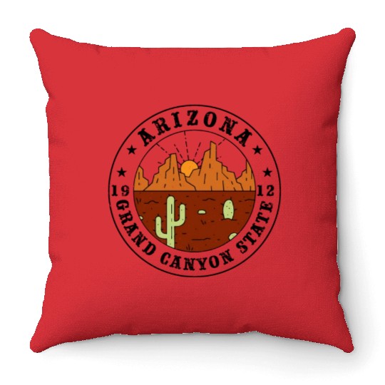 Arizonna Grand canyon state 1912 sunset land Throw Pillows
