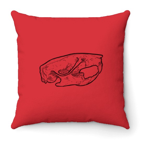 Rat Skull Throw Pillows