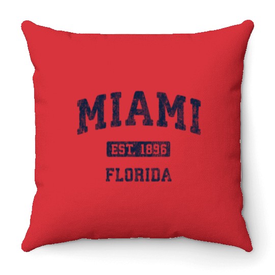 Miami Florida Fl Athletic Sports Throw Pillows