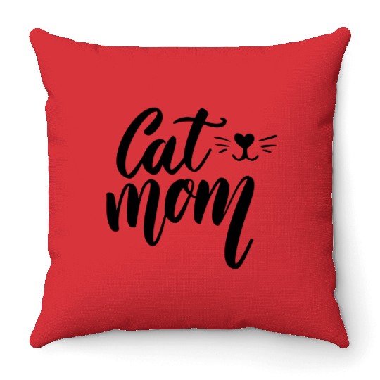 Cat Mom Throw Pillows
